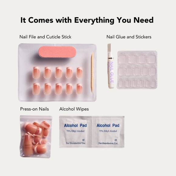 BTARTBOX Press On Nails Hot Pink Soft Gel Almond Shape Short 32pc Reusable Set - Picture 3 of 3